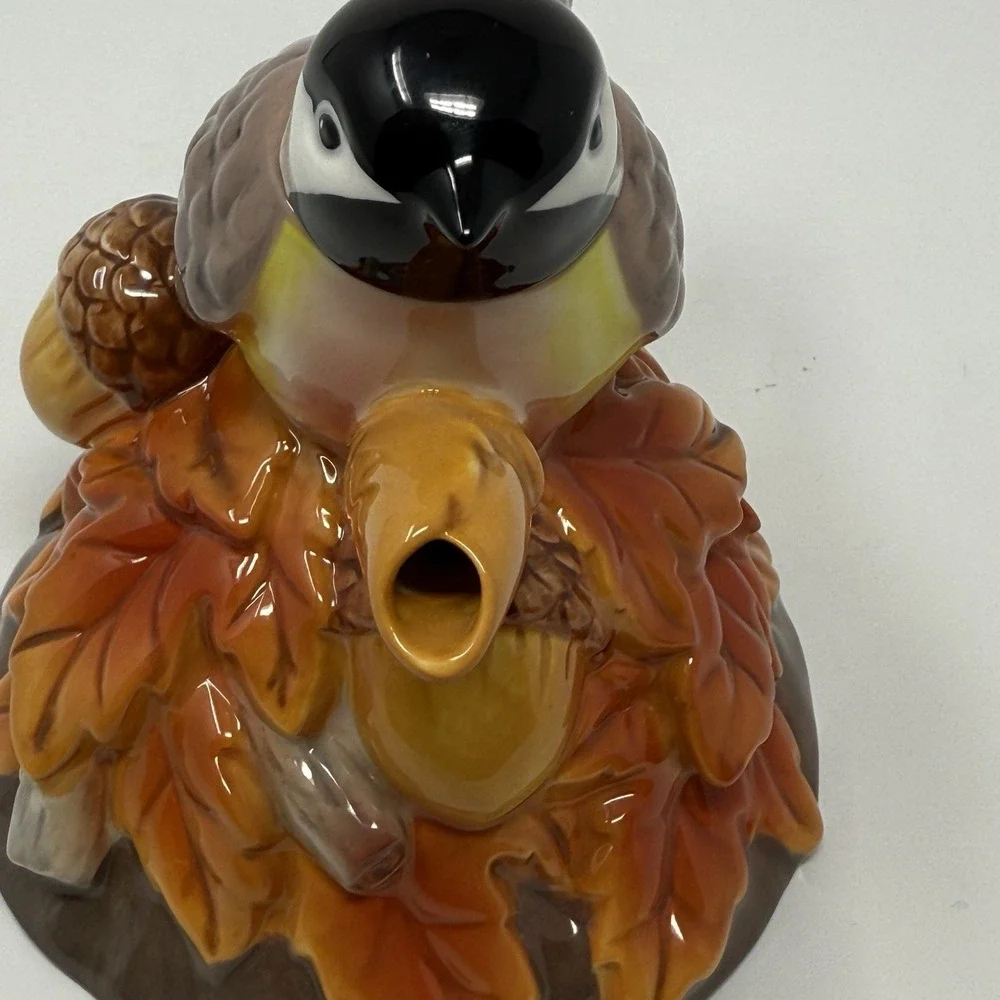 2010 ENESCO ARTIST GALLERY TEAPOT SERIES BY DEAN GRIFF FALL CHICKADEE TEAPOT